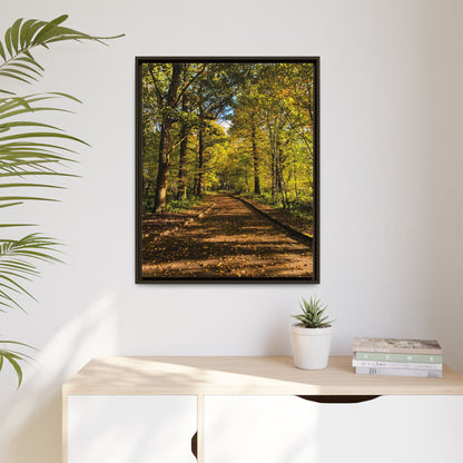 Listowel Town Park Autumn Matte Canvas, Framed (Multi-color)