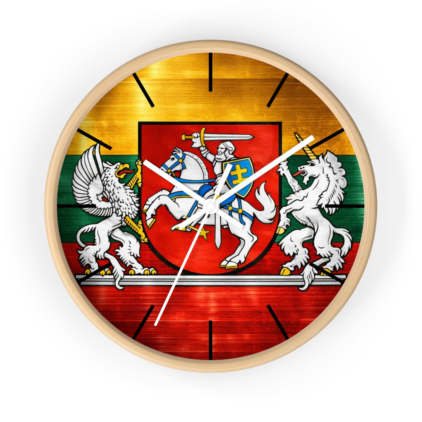 Lithuanian Coat of Arms Wall Clock — Vytis Emblem Decorative Clock