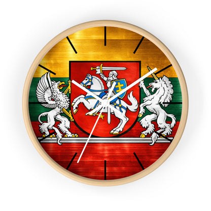 Lithuanian Coat of Arms Wall Clock — Vytis Emblem Decorative Clock
