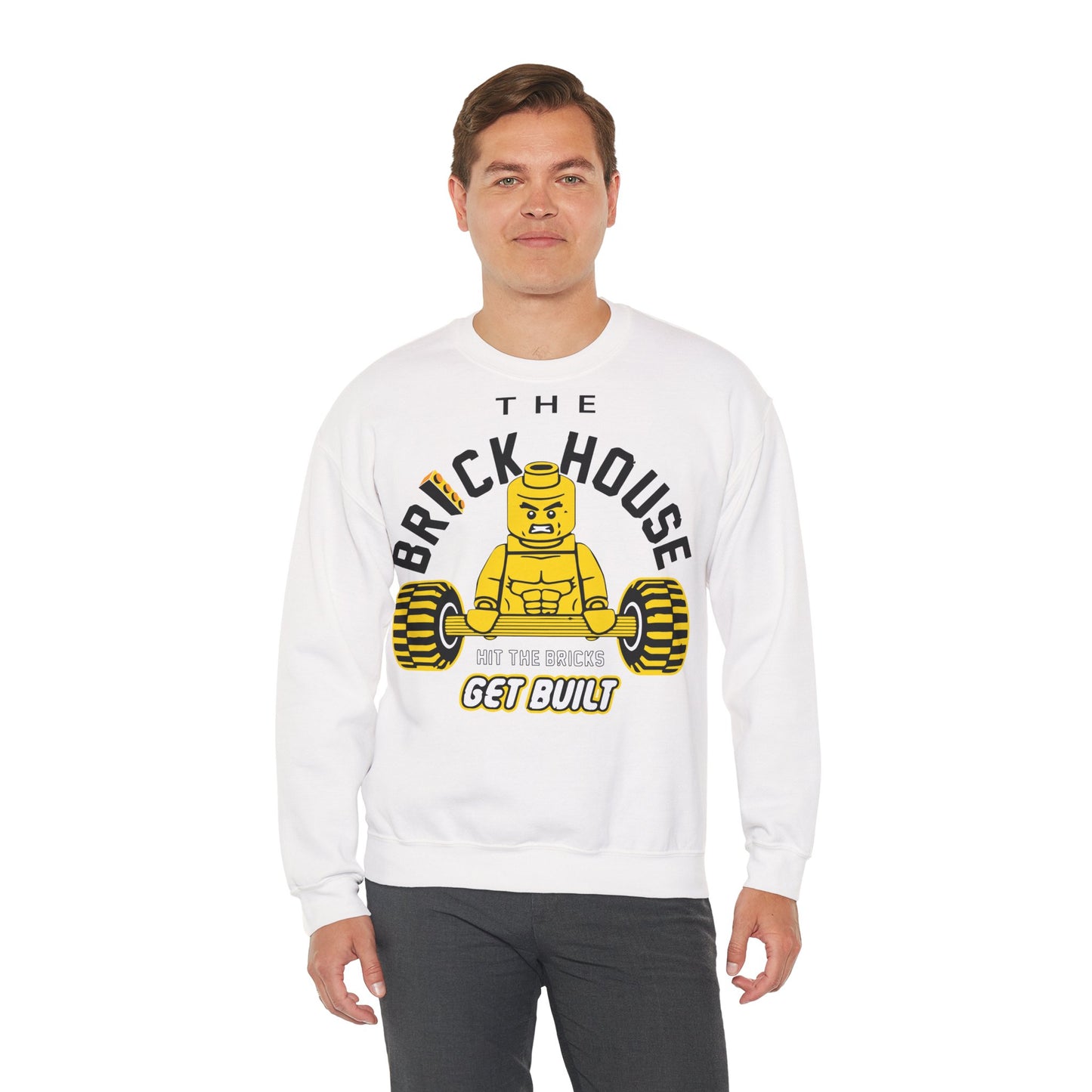 Brick House Unisex Heavy Blend Crewneck Sweatshirt - Fun and Cozy White