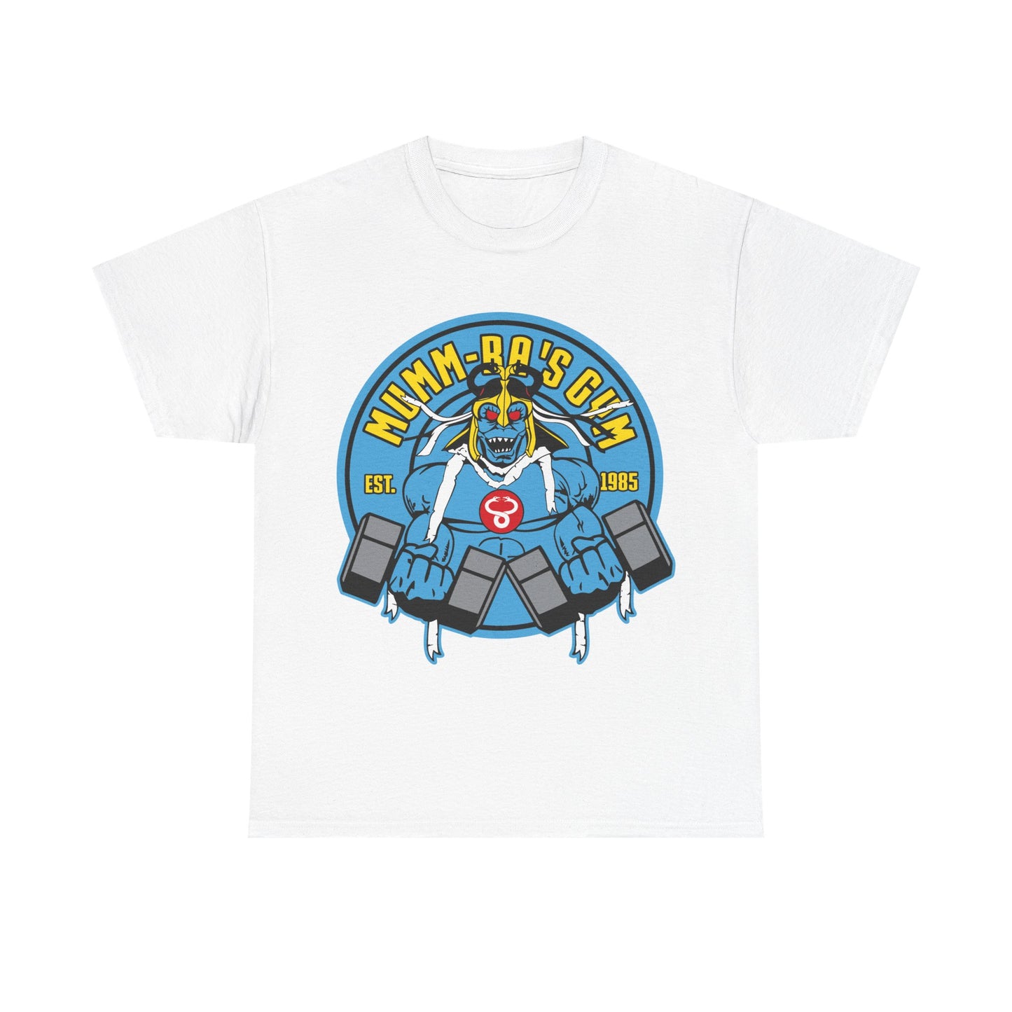 Mmm-Ba's Gym Unisex Heavy Cotton Tee - Fun Fitness Graphic Tee for Workout Enthusiasts White
