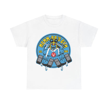 Mmm-Ba's Gym Unisex Heavy Cotton Tee - Fun Fitness Graphic Tee for Workout Enthusiasts White