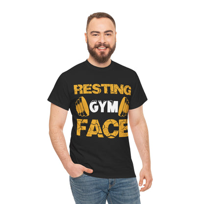 Resting Gym Face Unisex Heavy Cotton Tee - Perfect for Fitness Enthusiasts