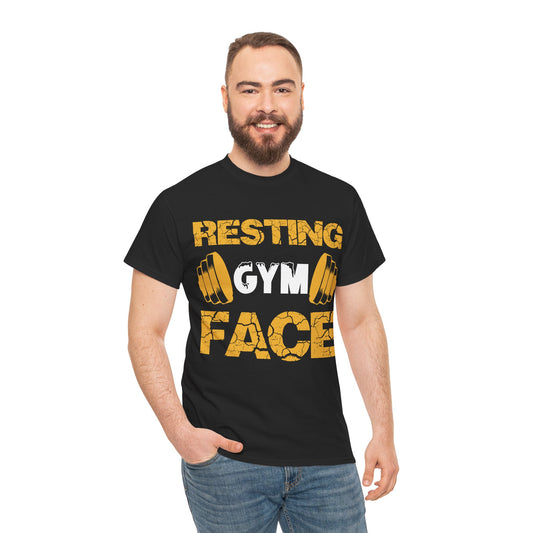 Resting Gym Face Unisex Heavy Cotton Tee - Perfect for Fitness Enthusiasts
