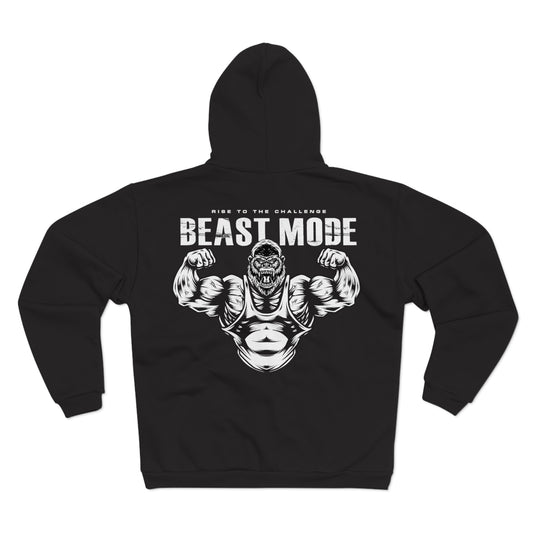 Beast Mode Unisex Hooded Zip Sweatshirt - Motivational Fitness Apparel