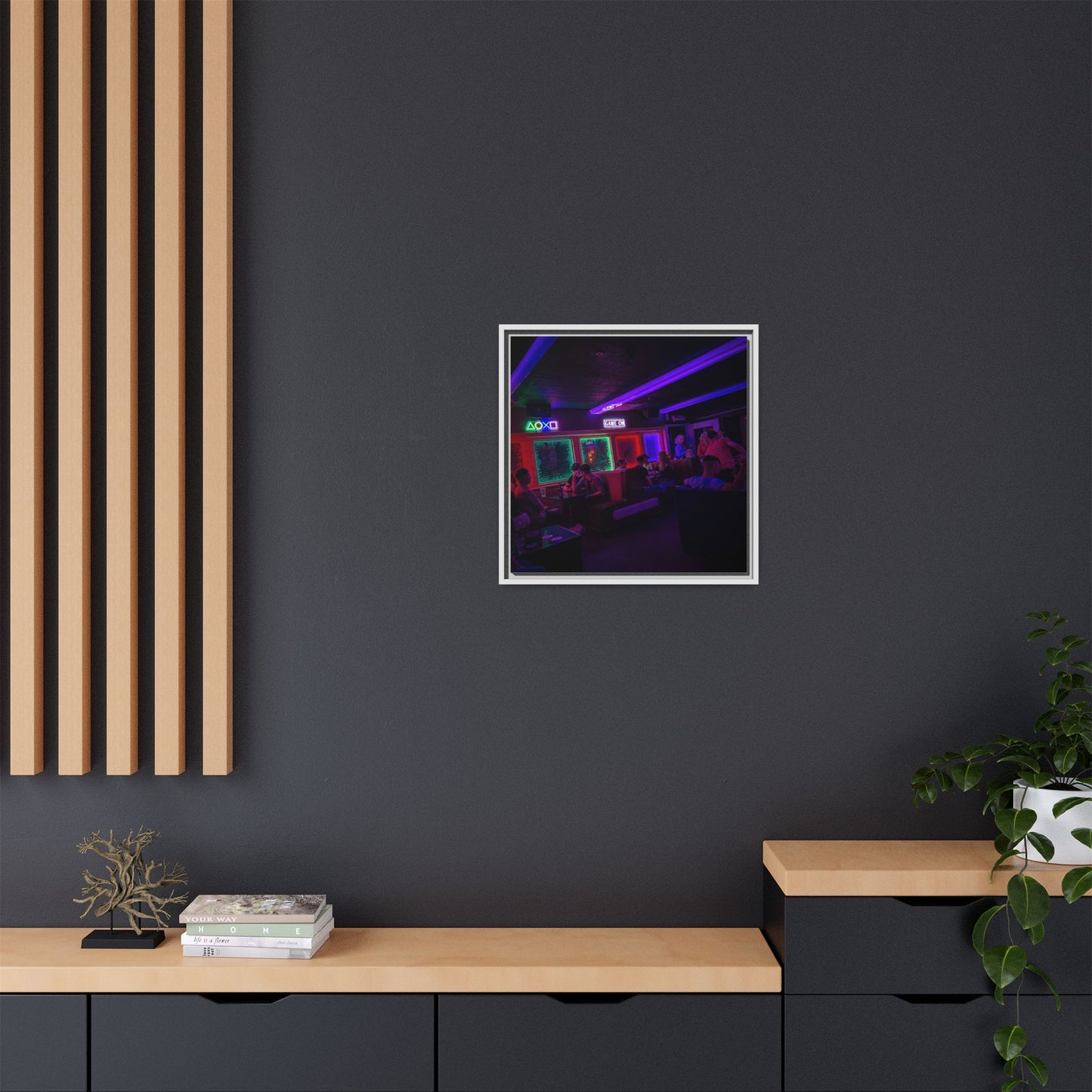 Mermaids Night Club Matte Canvas, Framed (Multi-color)