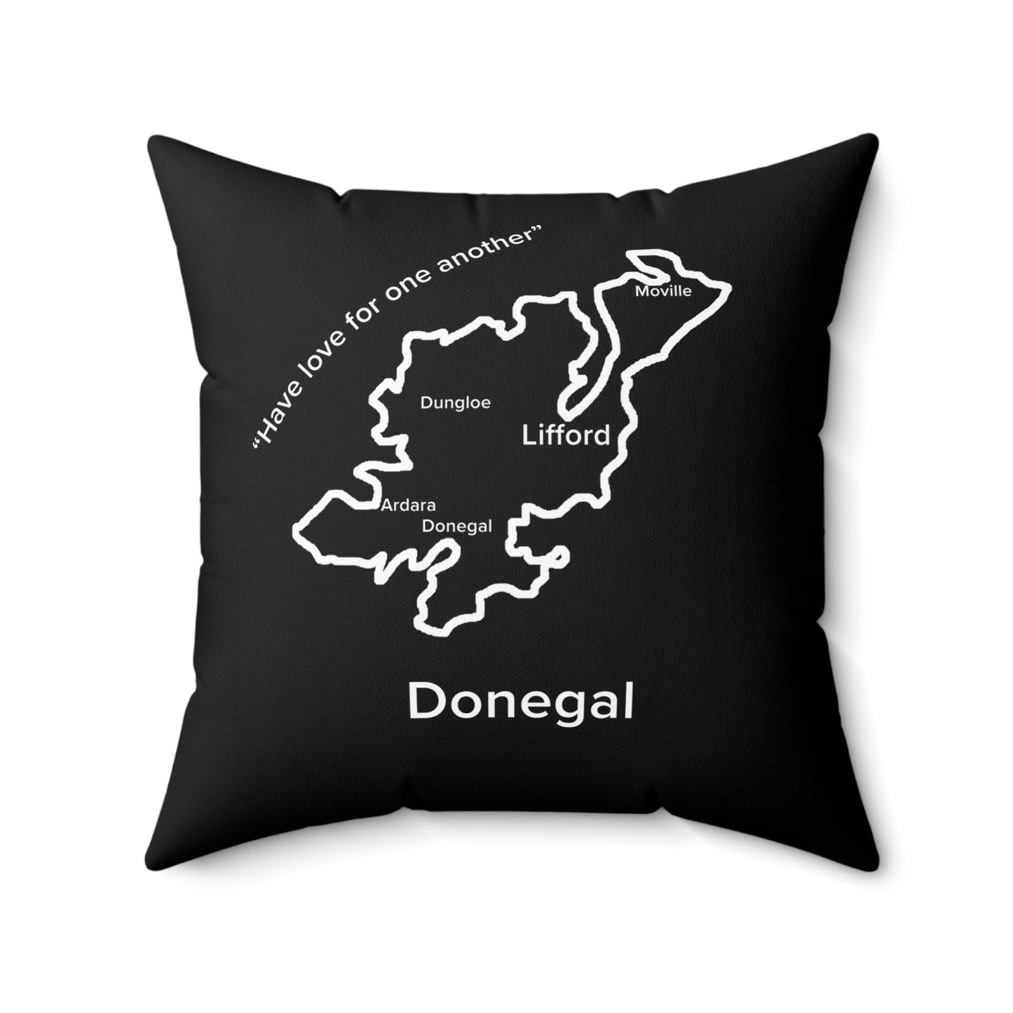 Donegal Spun Polyester Square Pillow Black Edition 4 Sizes