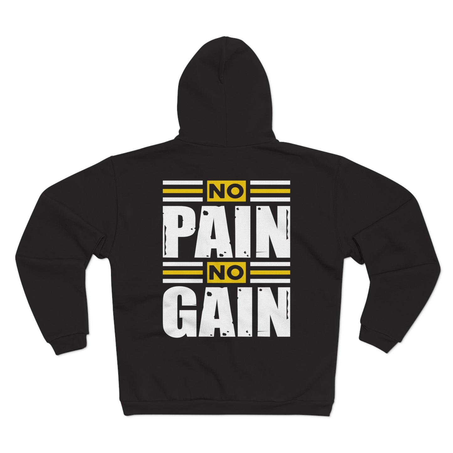Motivational Workout Unisex Hooded Zip Sweatshirt - "No Pain No Gain"