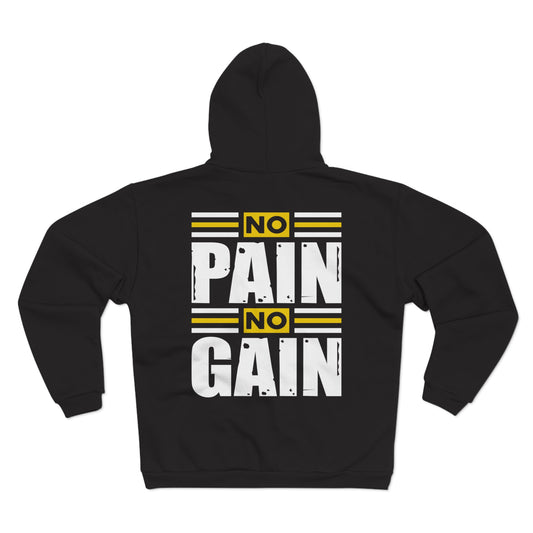 Motivational Workout Unisex Hooded Zip Sweatshirt - "No Pain No Gain"