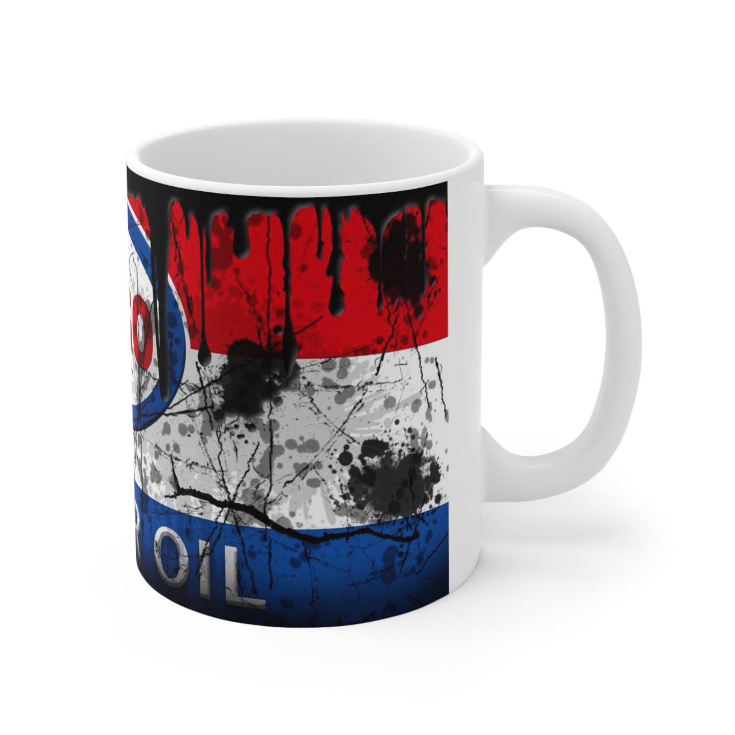 Vintage Esso Motor Oil Ceramic Coffee Cup - Retro Gas Station Style Mug, 11oz & 15oz
