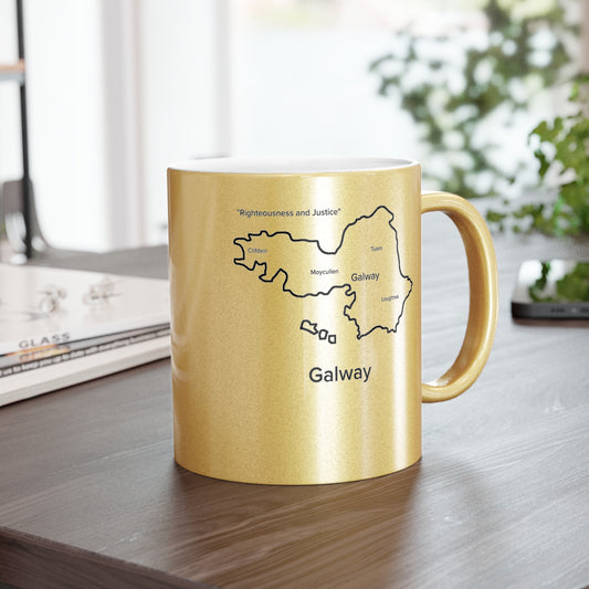 Galway County Metallic Colour Mug - Silver/Gold - Perfect Gift for Coffee Lovers