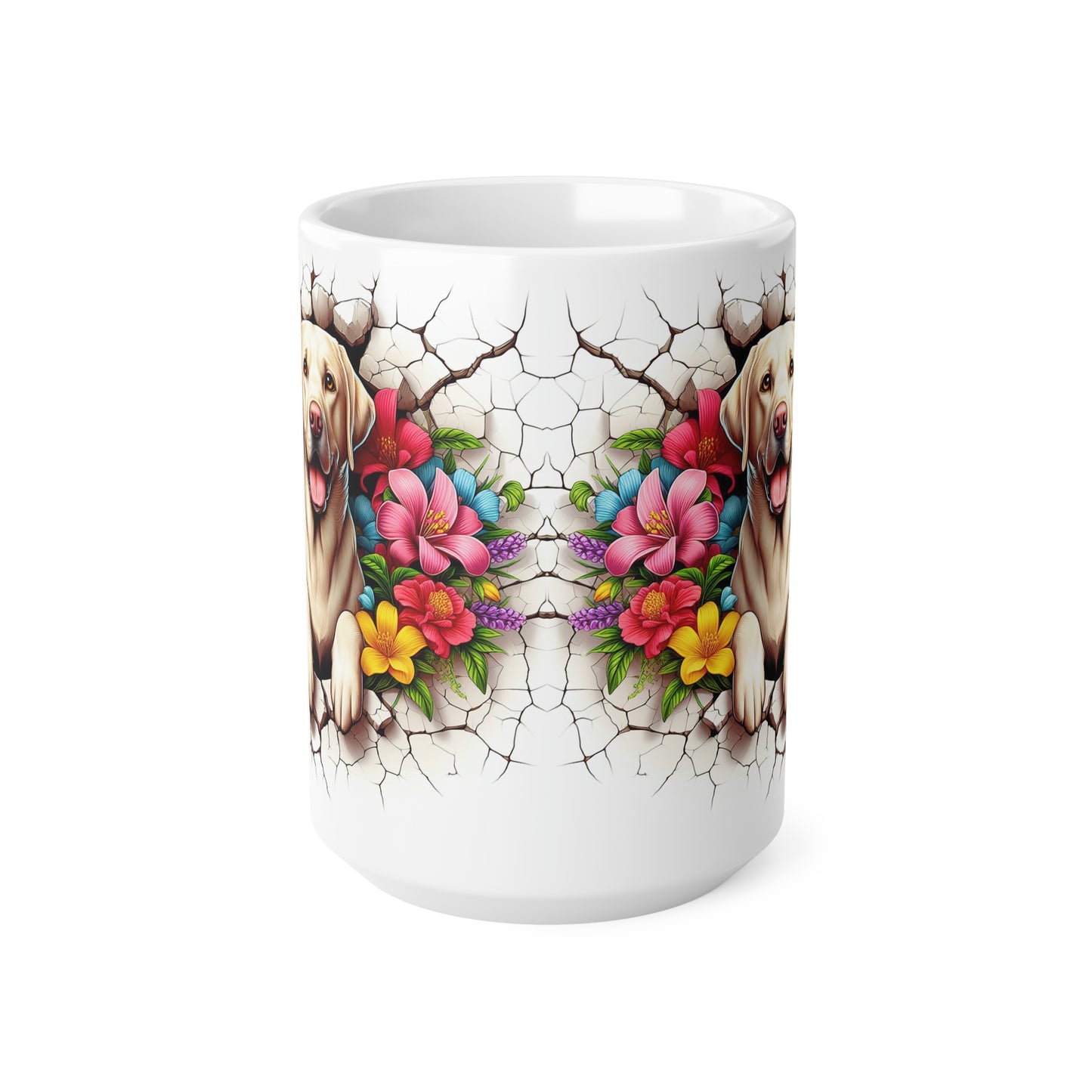 Vibrant Labrador Floral Coffee Mug - 11oz & 15oz