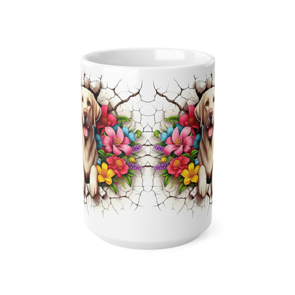 Vibrant Labrador Floral Coffee Mug - 11oz & 15oz