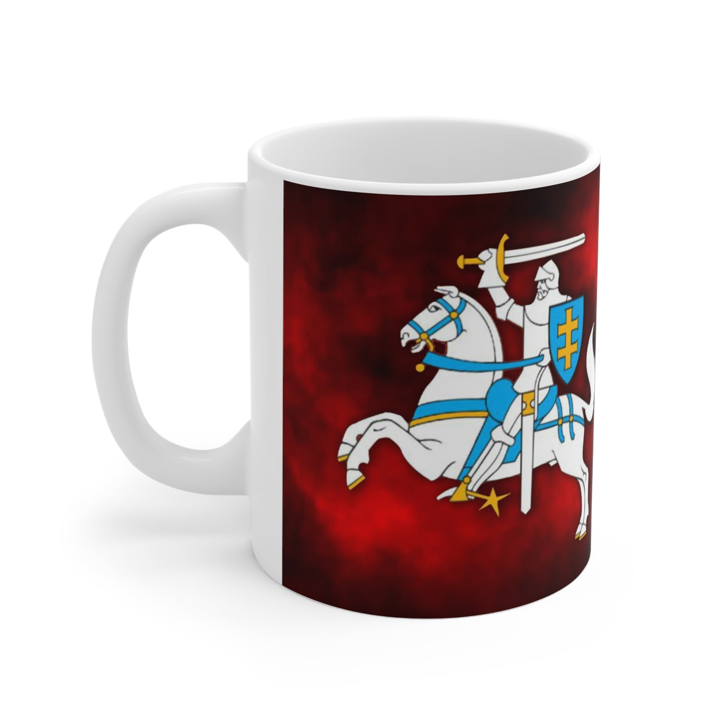 Knight Vytis -Themed Ceramic Coffee Cups - 11oz & 15oz - Perfect for Medieval Fans & Gift Giving