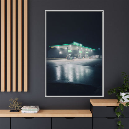 Gas Station Matte Canvas, Framed (Multi-color)