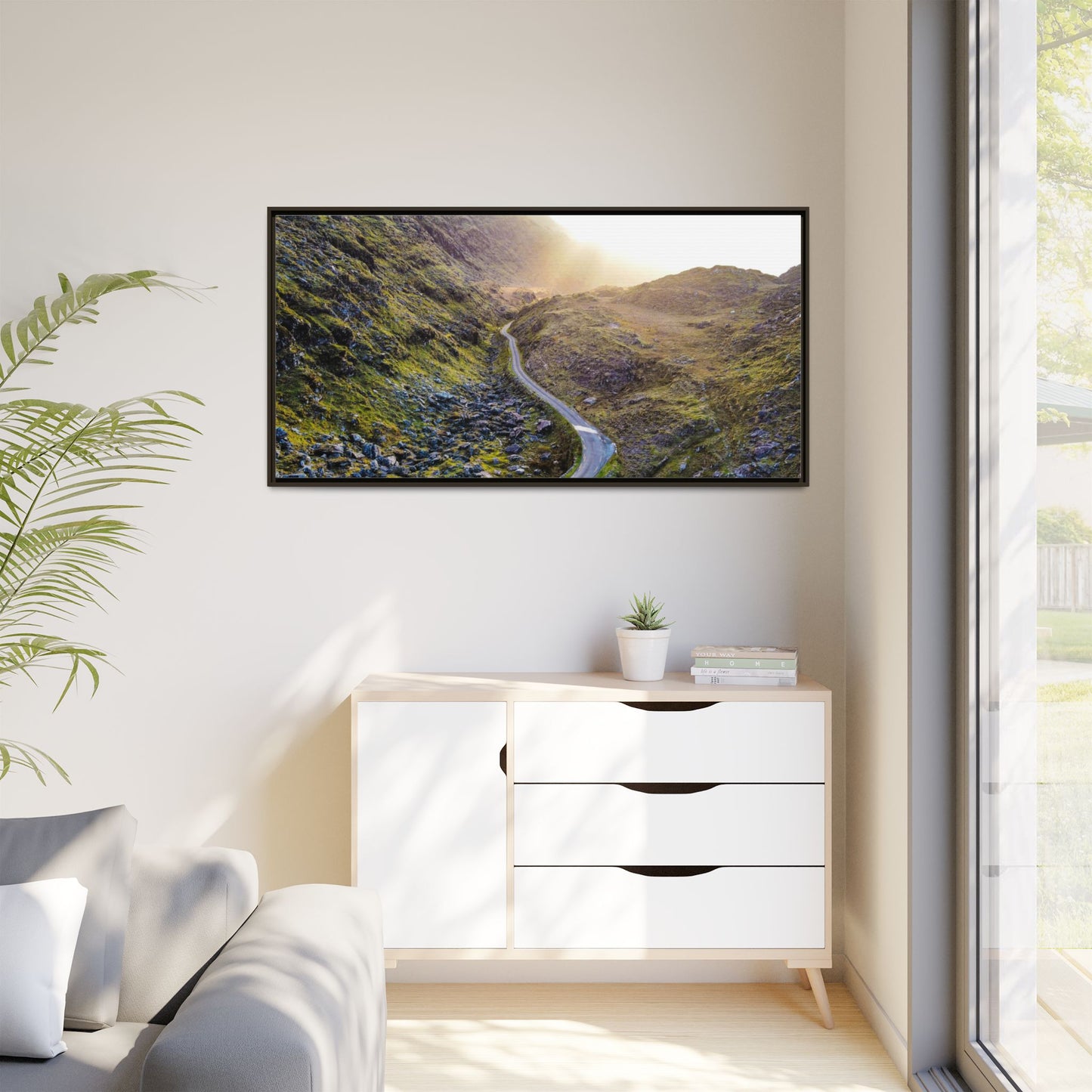 Valley Road Matte Canvas, Framed (Multi-color)
