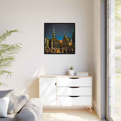 Riga Old Town Matte Canvas, Framed (Multi-color)
