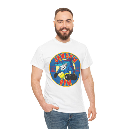 Jawson Gym Unisex Heavy Cotton Tee - Fitness Wear for Gym Lovers White
