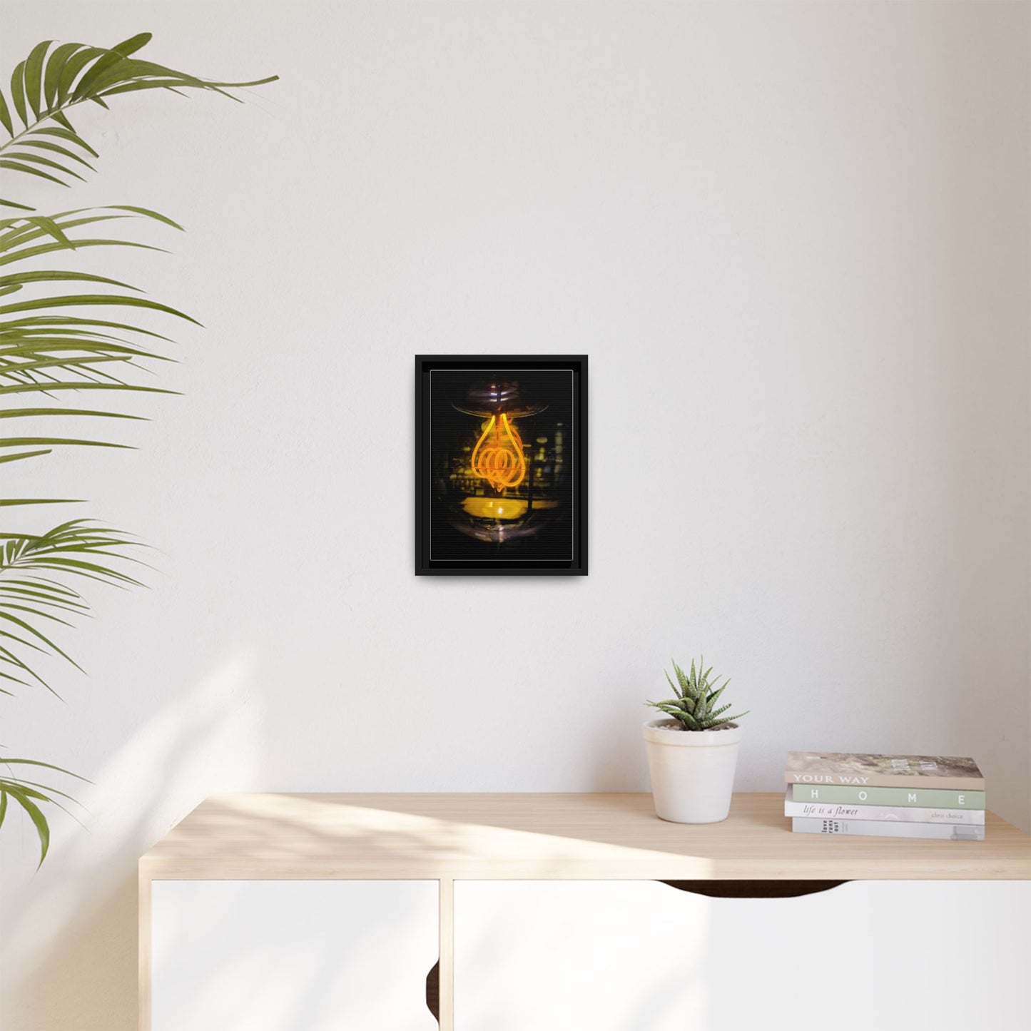 Bulb Matte Canvas, Framed (Multi-color)