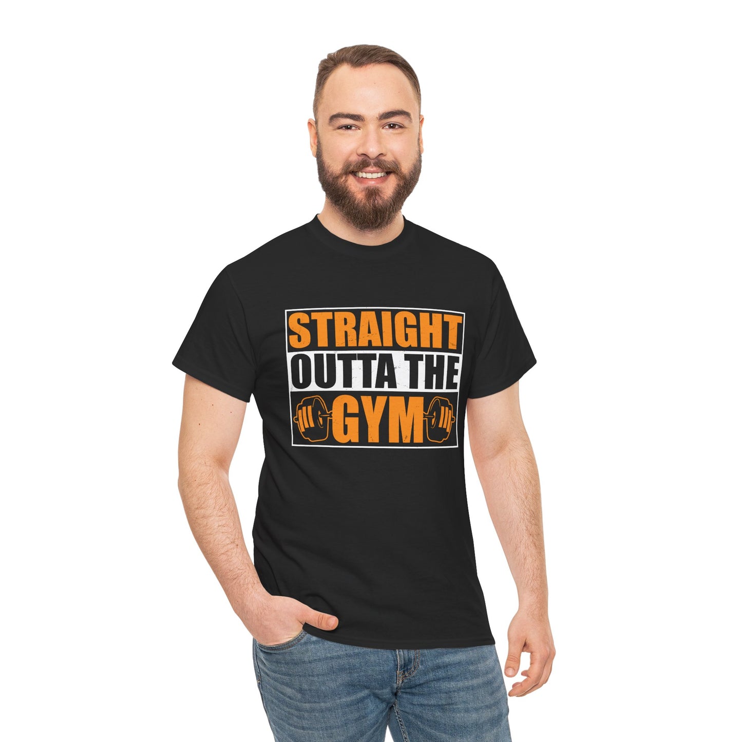 Straight Outta the Gym Unisex Heavy Cotton Tee - Perfect for Fitness Enthusiasts