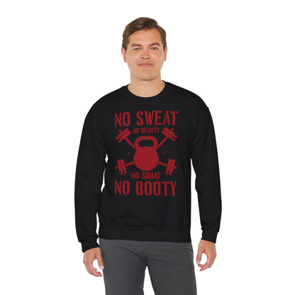 Funny Fitness Sweatshirt - "No Sweat No Beauty" Crewneck