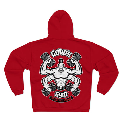 Muscle Gym Hoodie - Unisex Hooded Zip Sweatshirt for Fitness Enthusiasts