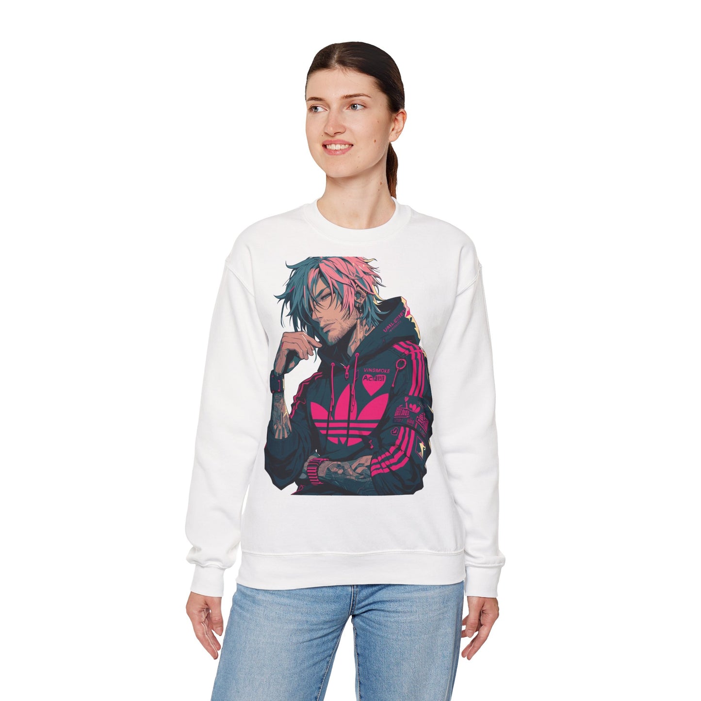 Street Style Unisex Crewneck Sweatshirt with Graphic Design