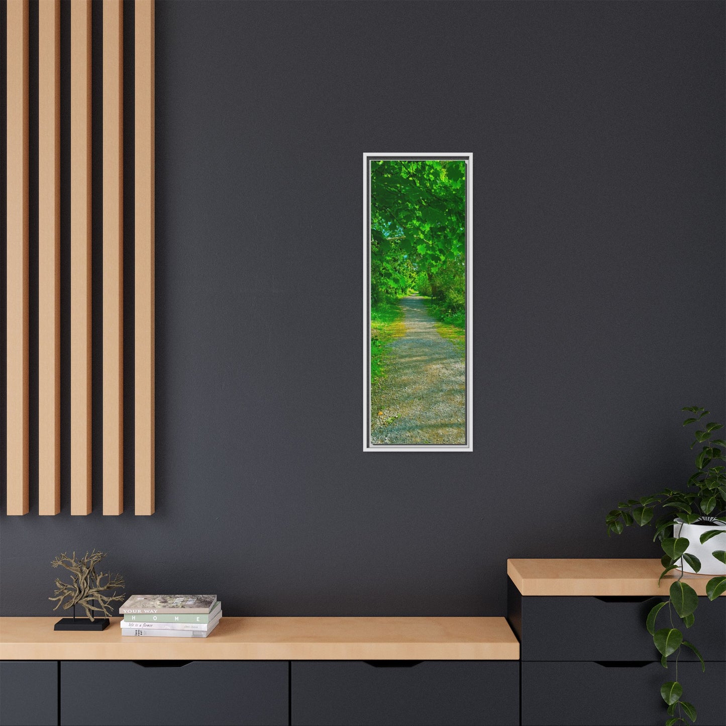 Listowel River Walk Matte Canvas, Framed (Multi-color)
