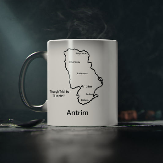 Antrim Magic Mug: Color - Changing Coffee Cup with Artistic Map Design