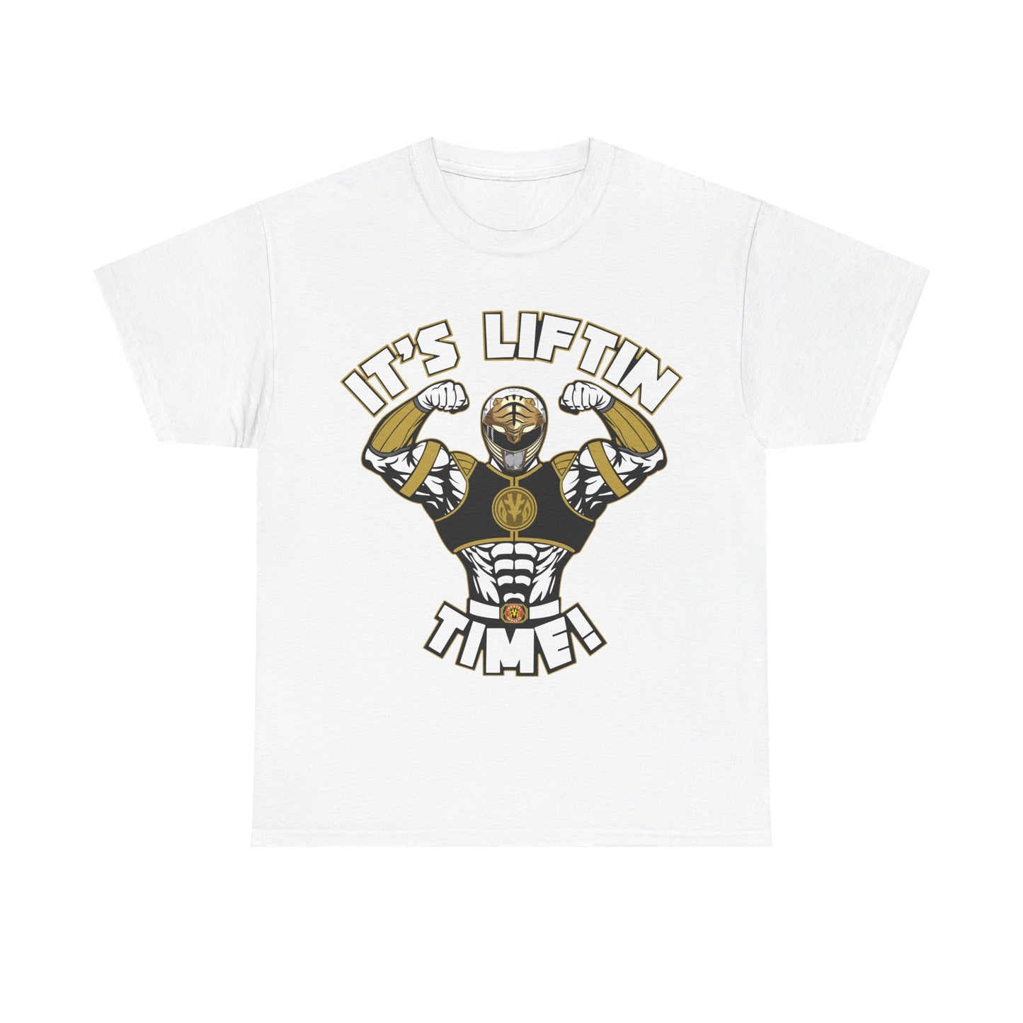 Motivational Fitness Tee - "It's Liftin' Time!" Unisex Heavy Cotton Shirt White