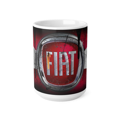Fiat-Inspired Ceramic Coffee Mugs - Classic Car Enthusiast Gift, 11oz & 15oz