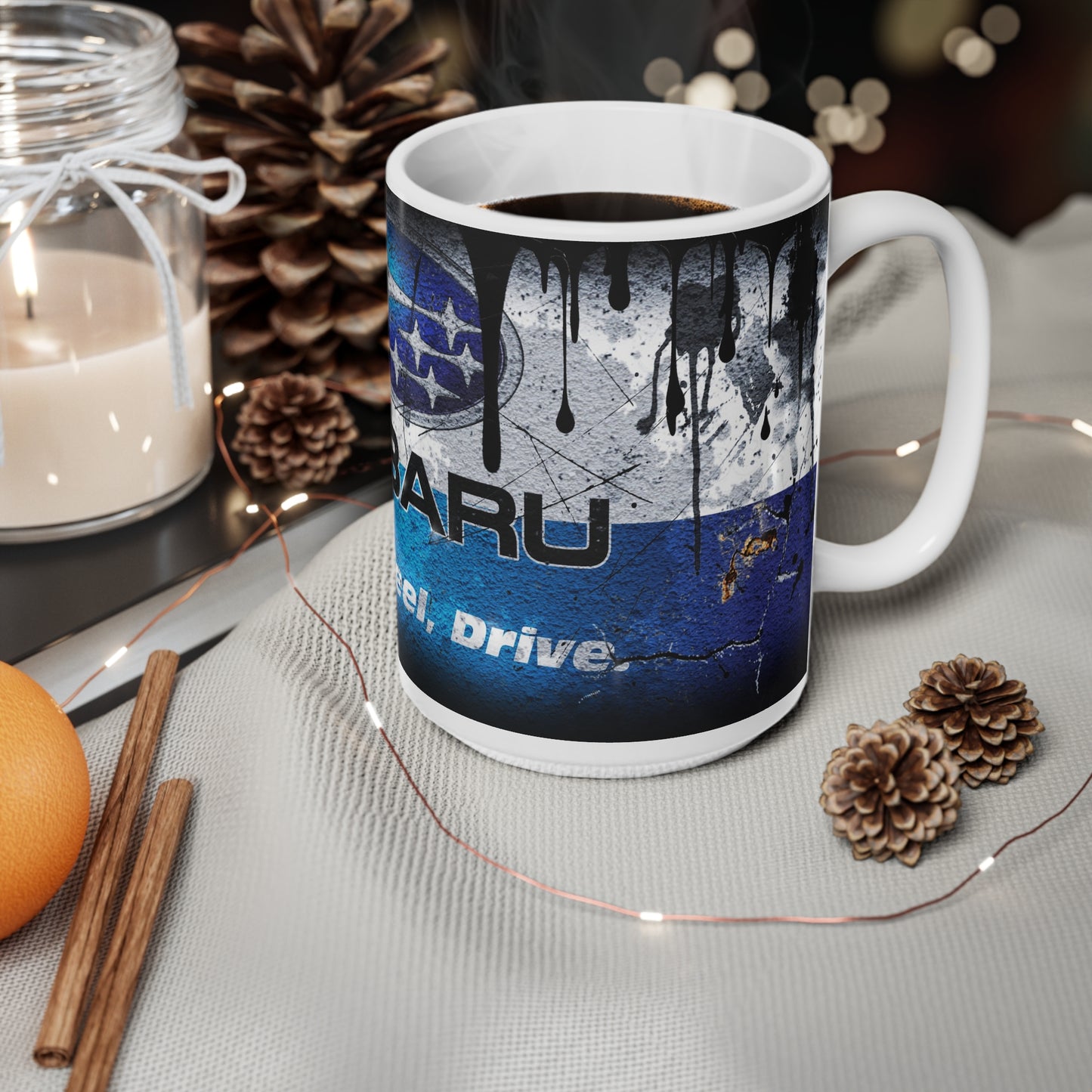 Subaru Graffiti Ceramic Coffee Cup - 11oz & 15oz | Think, Feel, Drive Mug