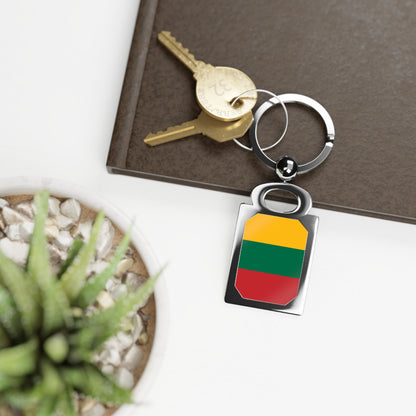 Lithuanian Flag Photo Keyring - Personalized Metal Keychain