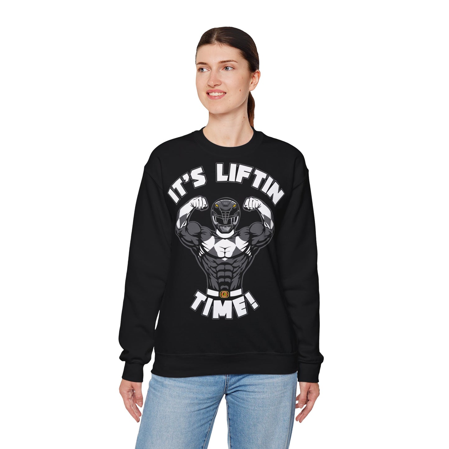 It's Liftin' Time Crewneck Sweatshirt for Fitness Enthusiasts Black