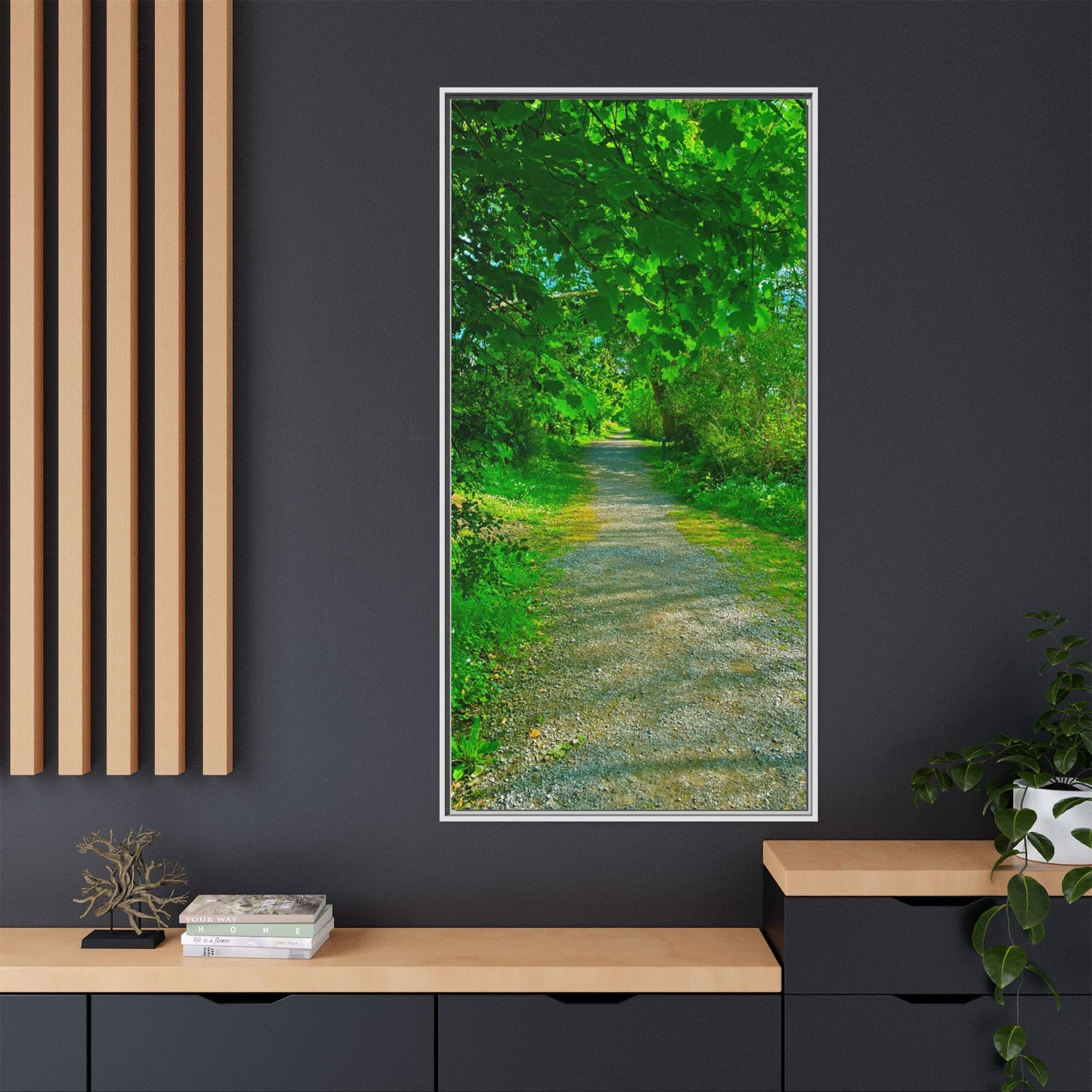 Listowel River Walk Matte Canvas, Framed (Multi-color)