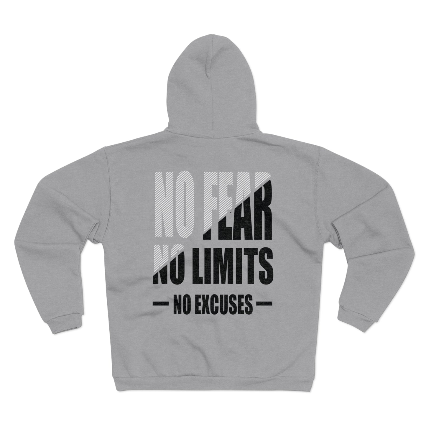 Motivational Zip Hoodie - "No Fear, No Limits, No Excuses"