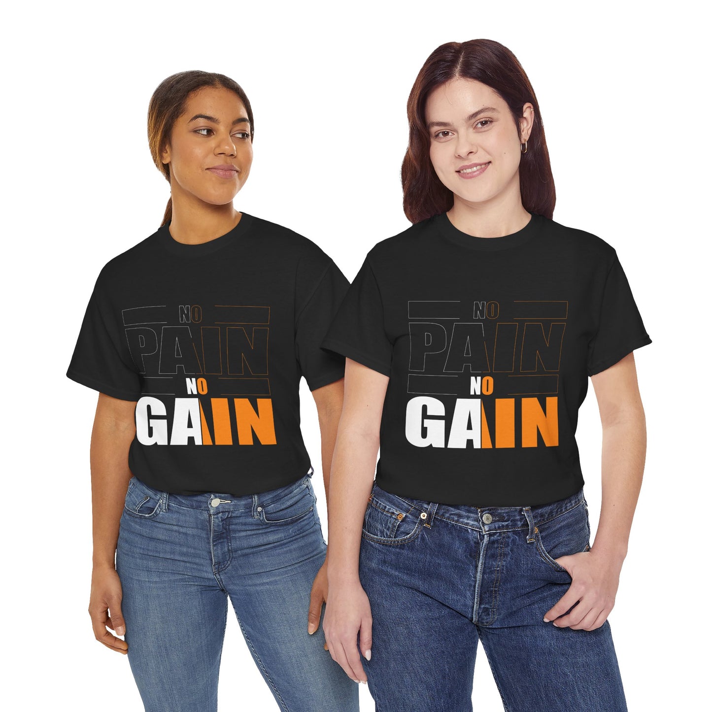 No Pain No Gain Unisex Heavy Cotton Tee - Motivational Workout T-Shirt