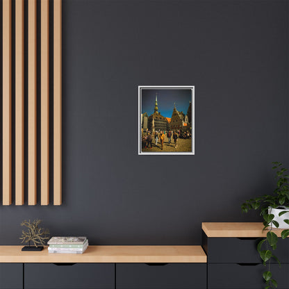 Riga Old Town Matte Canvas, Framed (Multi-color)