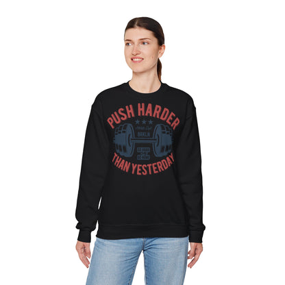 Motivational Fitness Sweatshirt - Push Harder Than Yesterday