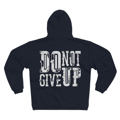 Motivational Zip-Up Hoodie - 'DO NOT GIVE UP'