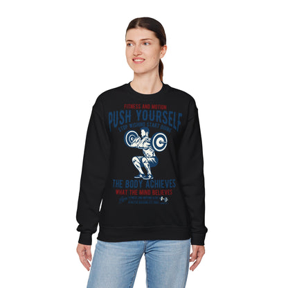 Inspirational Fitness Sweatshirt - "Push Yourself" Crewneck for Active Lifestyles