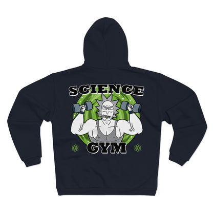 Science Gym Unisex Hooded Zip Sweatshirt - Fun Fitness Hoodie for Science Lovers