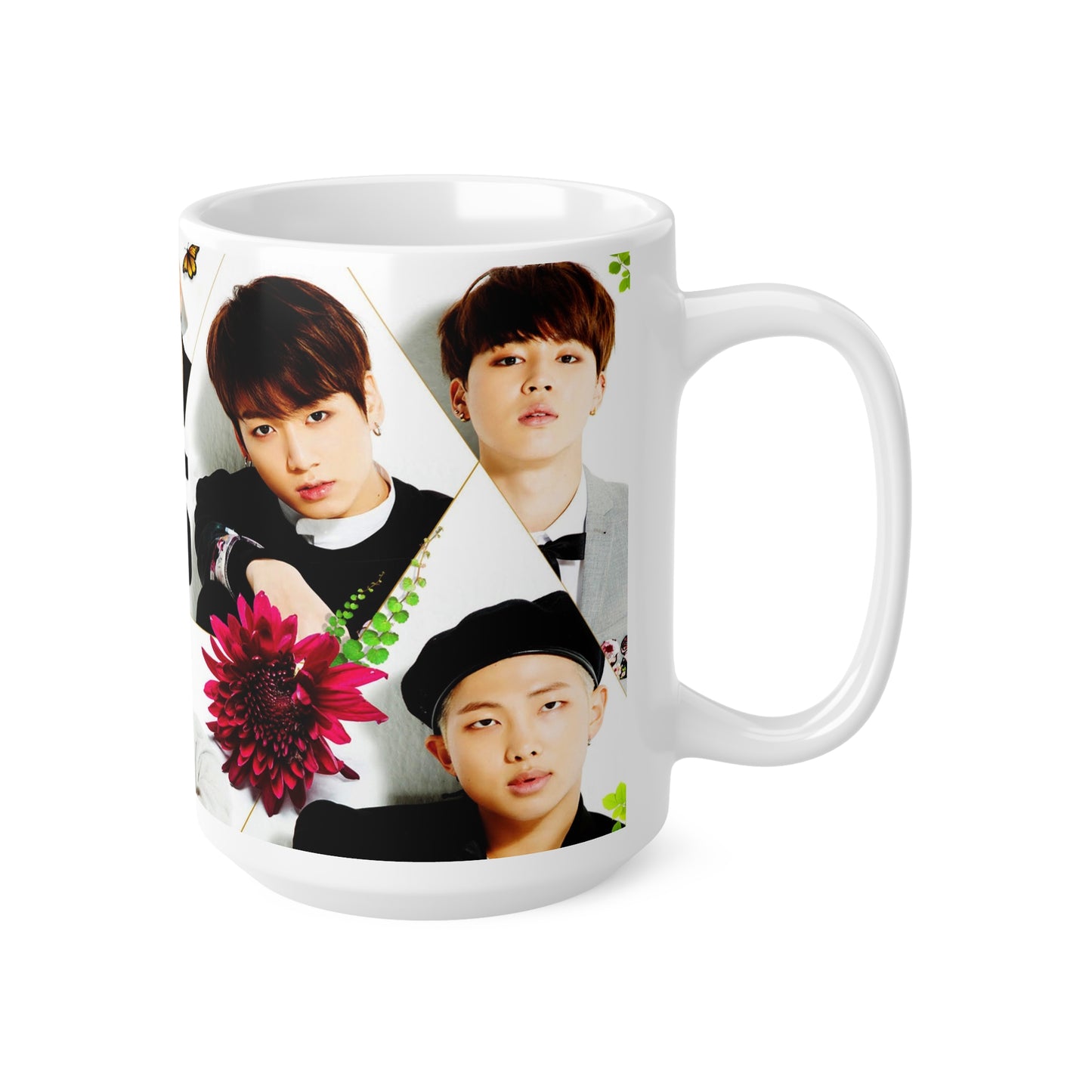 K-Pop BTS Ceramic Coffee Mug - 11oz & 15oz - Perfect for Fans and Collectors