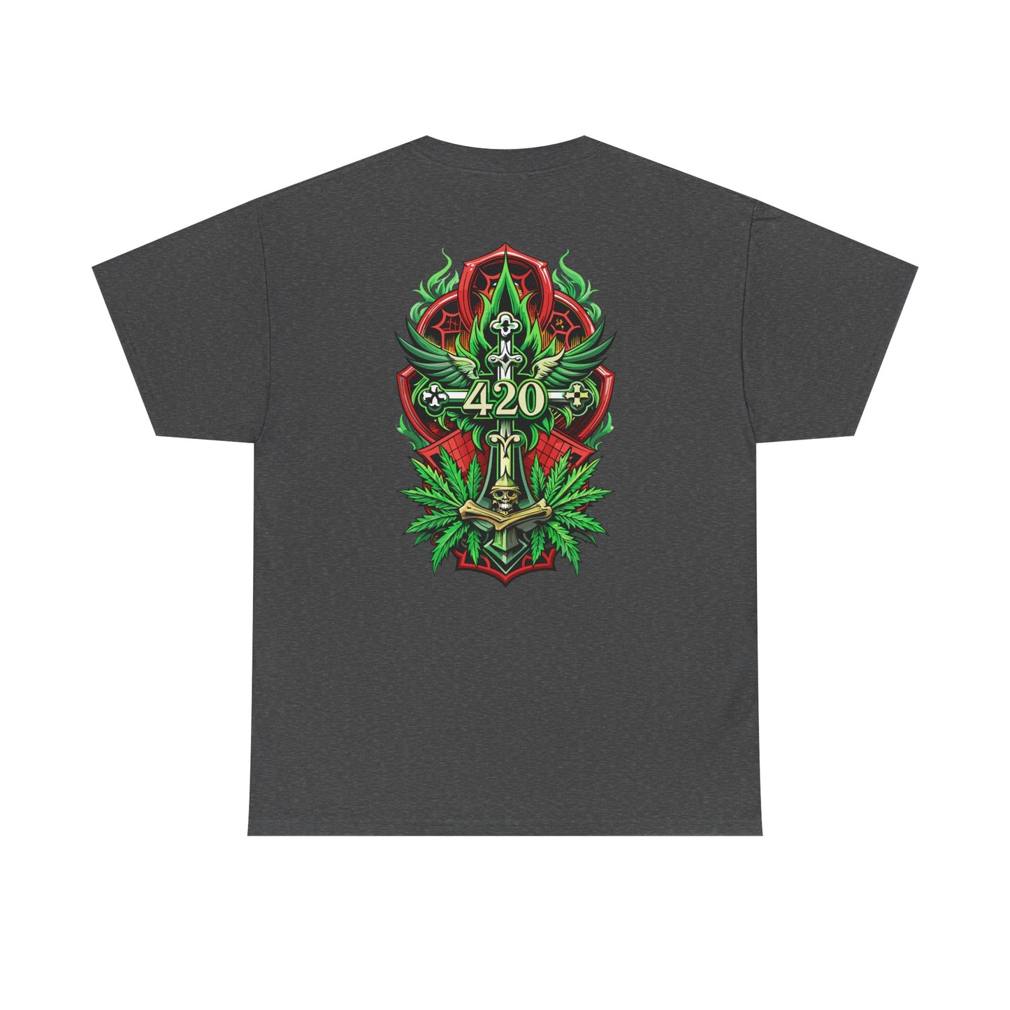 420 Cannabis Shield T-Shirt – Marijuana Leaf Stoner Graphic Tee