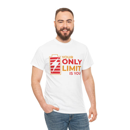 Motivational Unisex Heavy Cotton Tee - 'Your Only Limit is You'