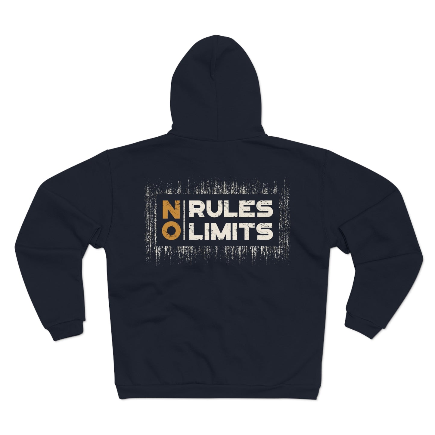 No Rules No Limits Unisex Hooded Zip Sweatshirt - Motivational Casual Wear