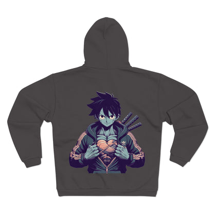 Warrior With Swords Unisex Hooded Zip Sweatshirt