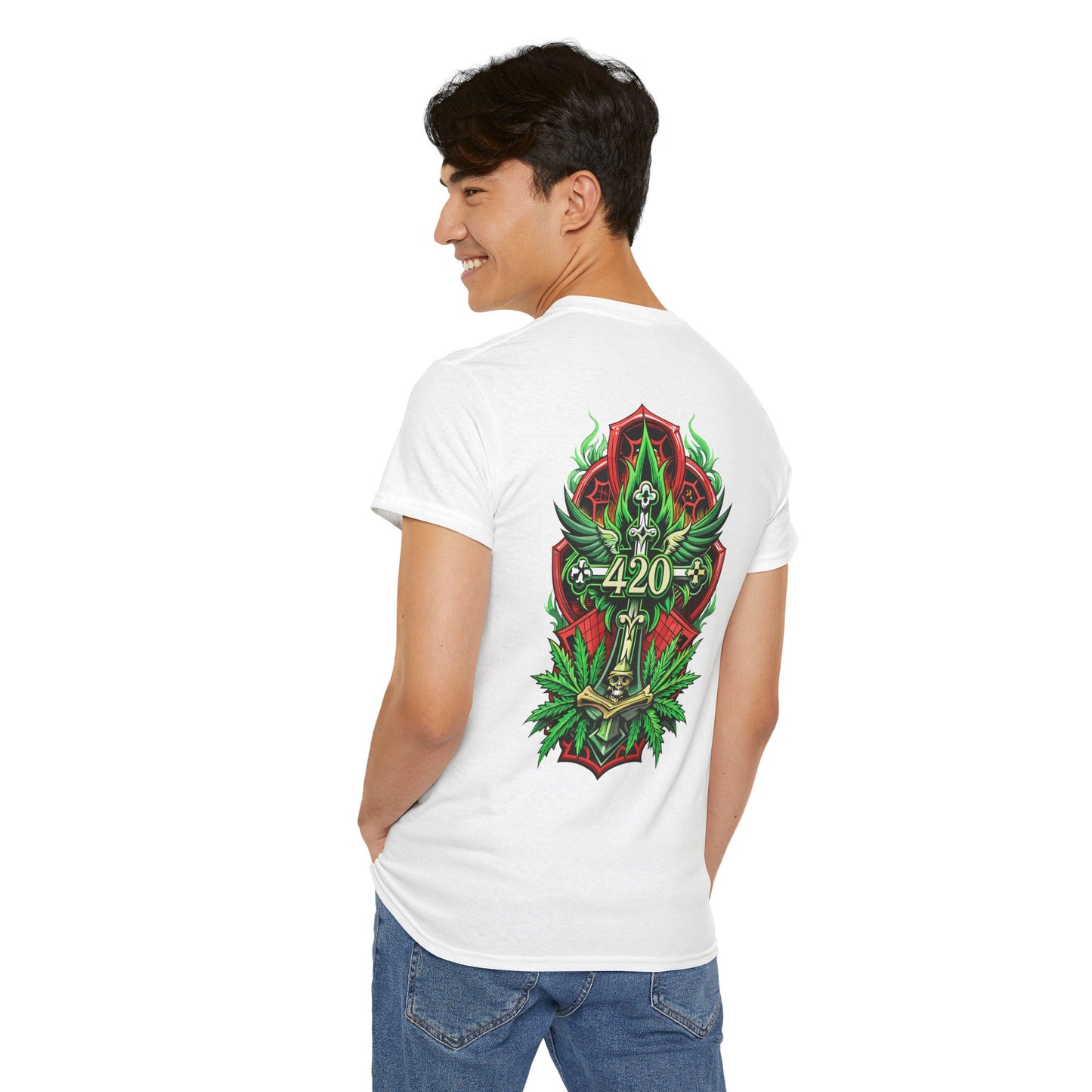 420 Cannabis Shield T-Shirt – Marijuana Leaf Stoner Graphic Tee