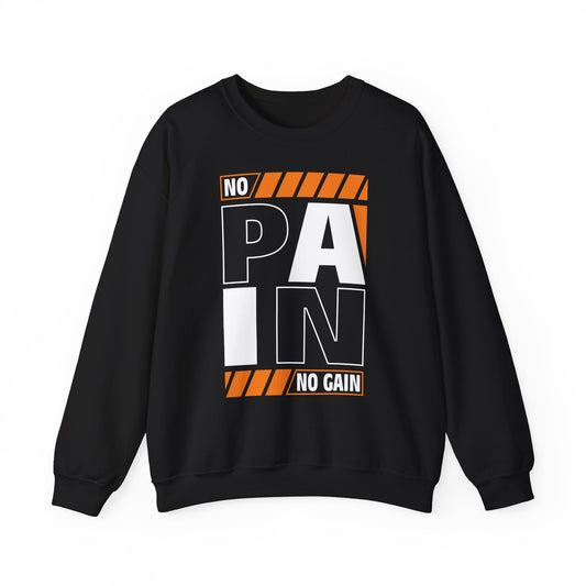 Motivational Crewneck Sweatshirt - 'No Pain, No Gain'