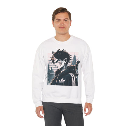 Urban Anime Graphic Crewneck Sweatshirt for Casual Style